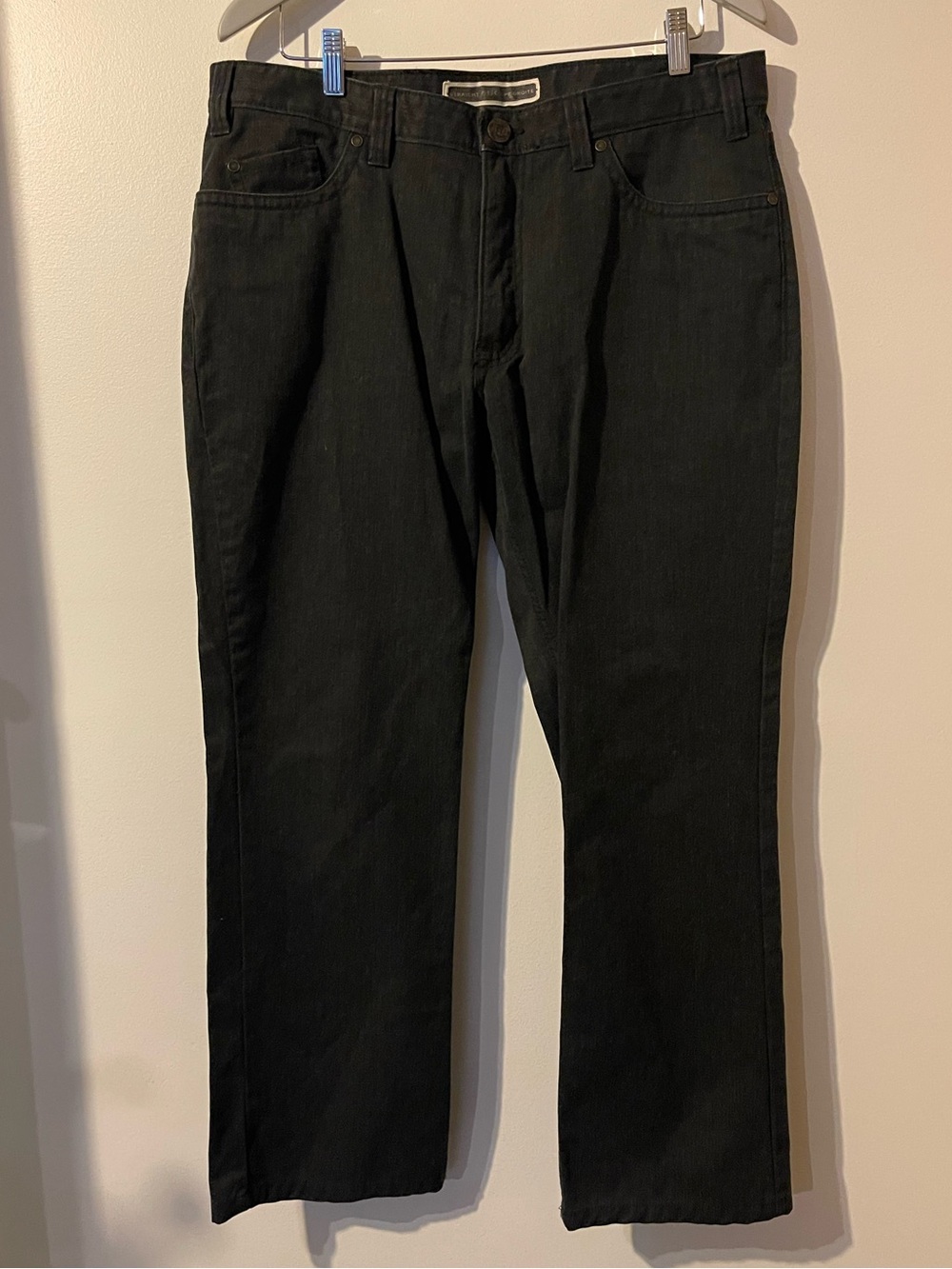 Haggar Heritage Collection Men Black Straight Fit Pants 36x30 Chino Trousers
